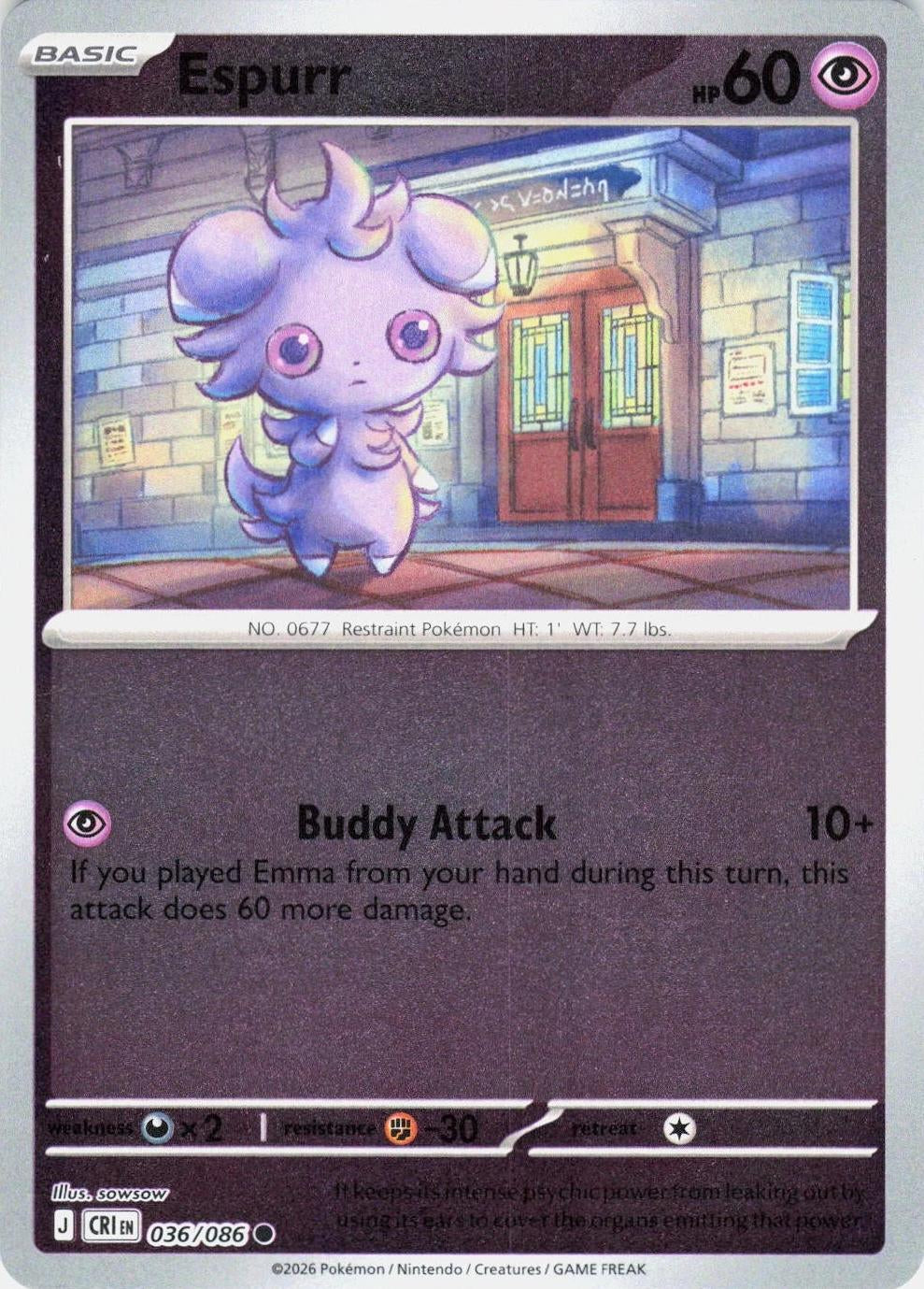 Chaos Rising Espurr #036/86 reverse holo
